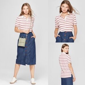 Universal Thread Womens Striped Short Sleeve Top Sz XXL